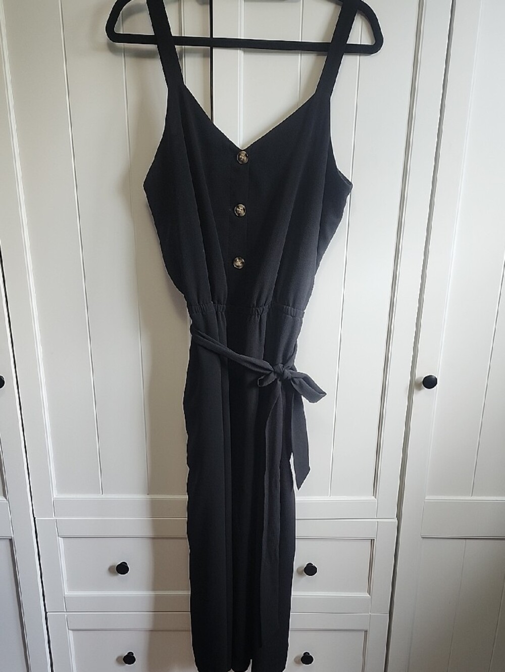 Reitmans Black Sleeveless Wide-Leg Jumpsuit with Belt - Picture 2 of 6